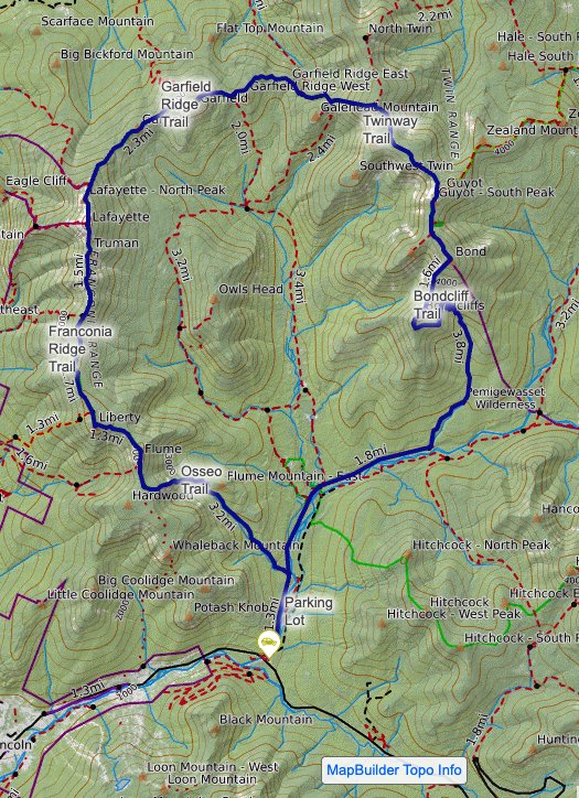 Pemigewasset Loop topo map
