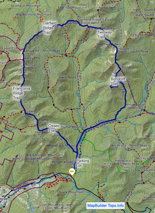 Pemigewasset Loop topo map